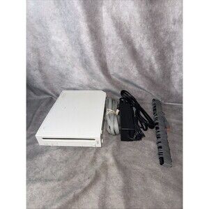 Console And Cords Nintendo Wii White Gamecube Compatible RVL-001 TESTED